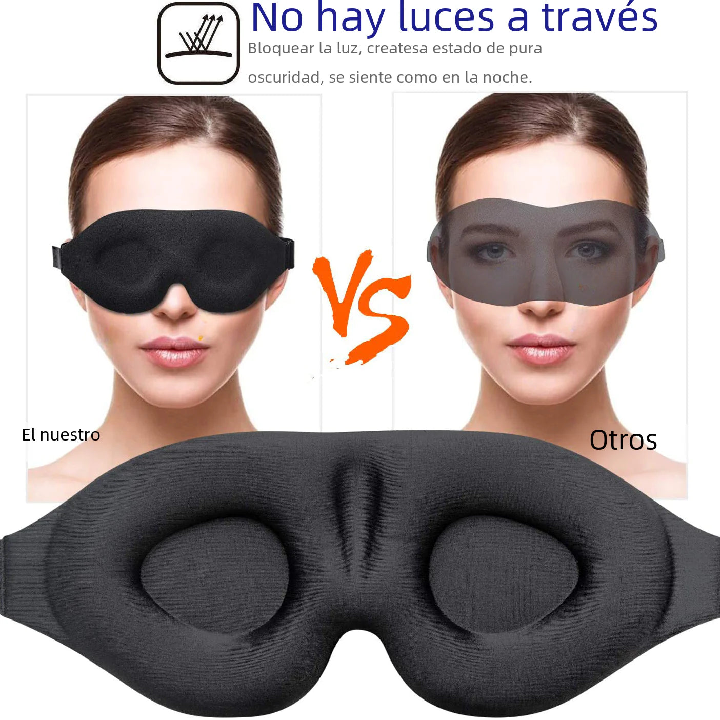 3D Black Sleep Mask for Travel and Relaxation