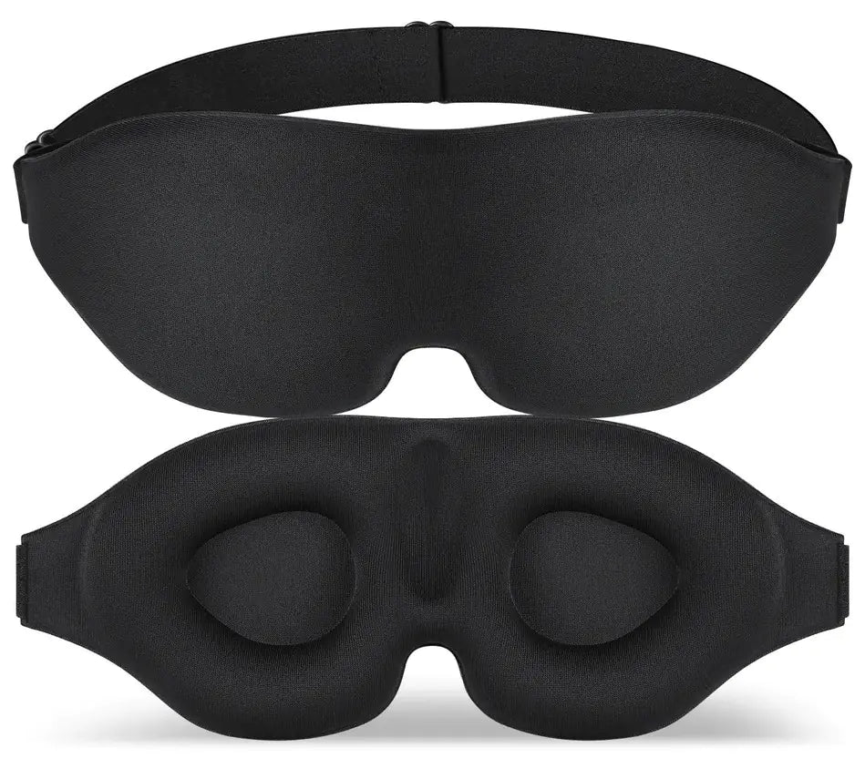 3D Black Sleep Mask for Travel and Relaxation