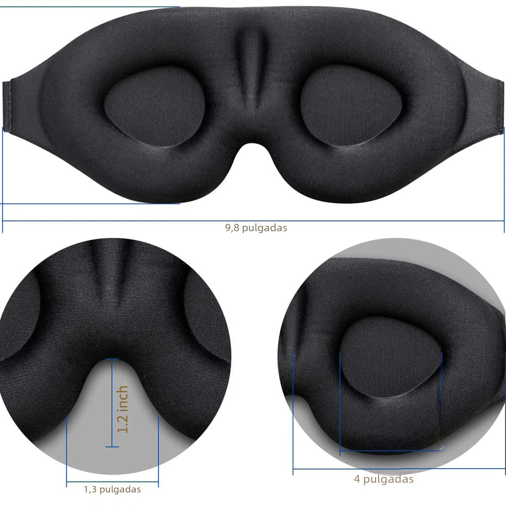 3D Black Sleep Mask for Travel and Relaxation