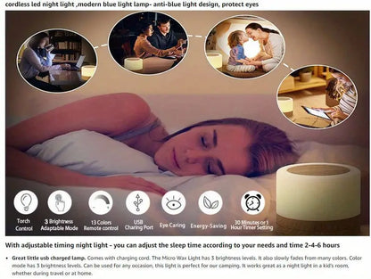 Dimmable 7-Color Baby Night Light with Remote and Timer