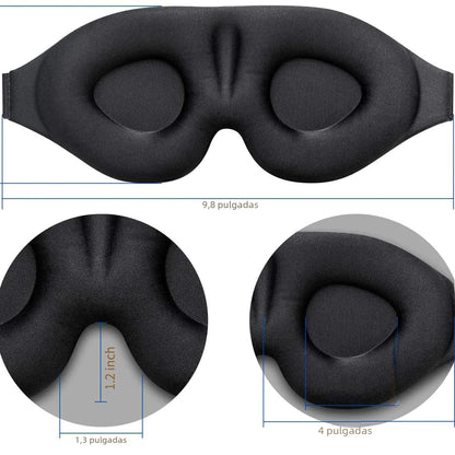 3D Black Sleep Mask for Travel and Relaxation